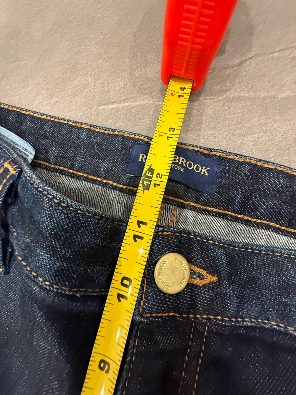 Ramy Brook Helena Indigo High-Rise Flare Jeans with Gold Buttons size 29 - Picture 9 of 11